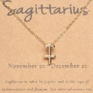 NWT, Sagittarius Zodiac Sign Gold Charm Necklace